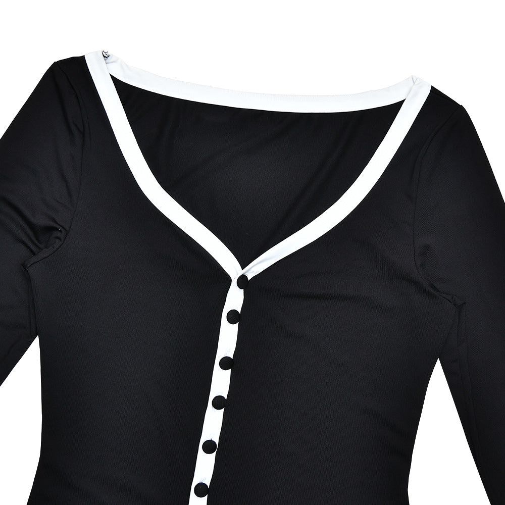 Bell-Sleeve Side-Slit Dress