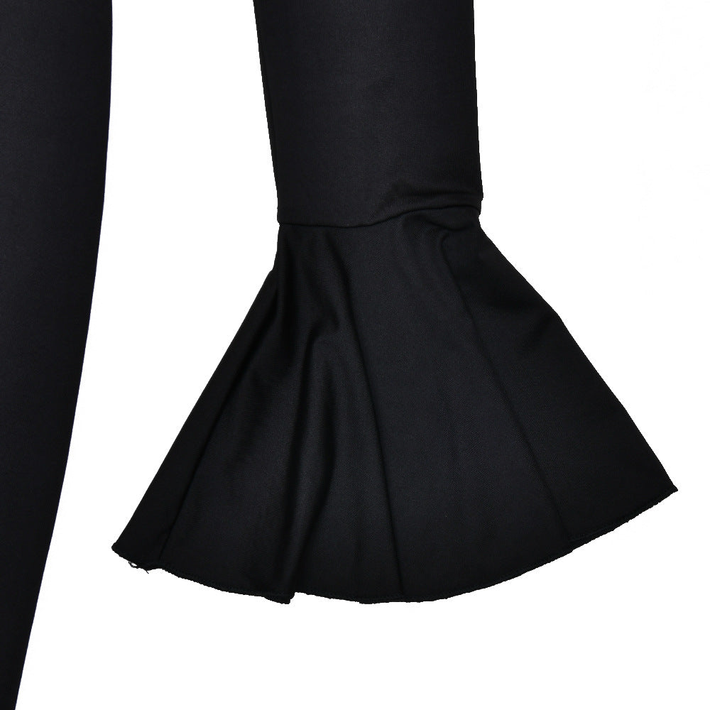 Bell-Sleeve Side-Slit Dress