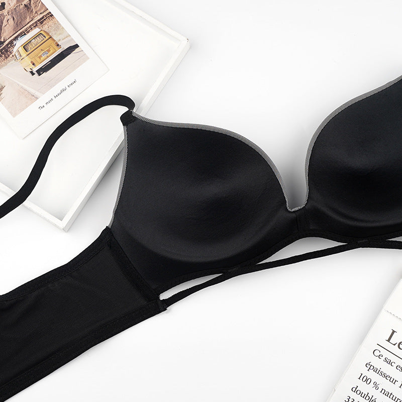 French Glossy Wireless Push-Up Bra
