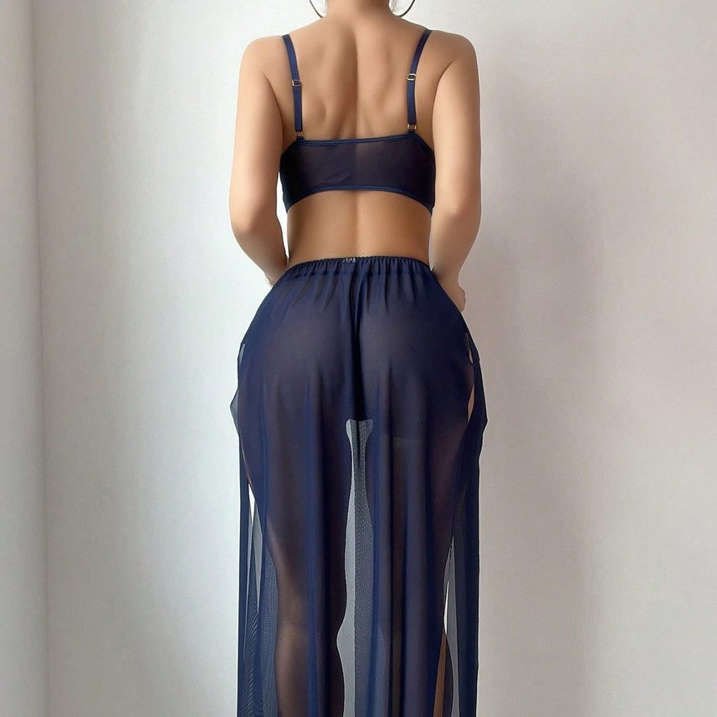Sexy Lingerie Sexy Sheer Mesh Slit Perspective Pajamas Sexy Lingerie for Women