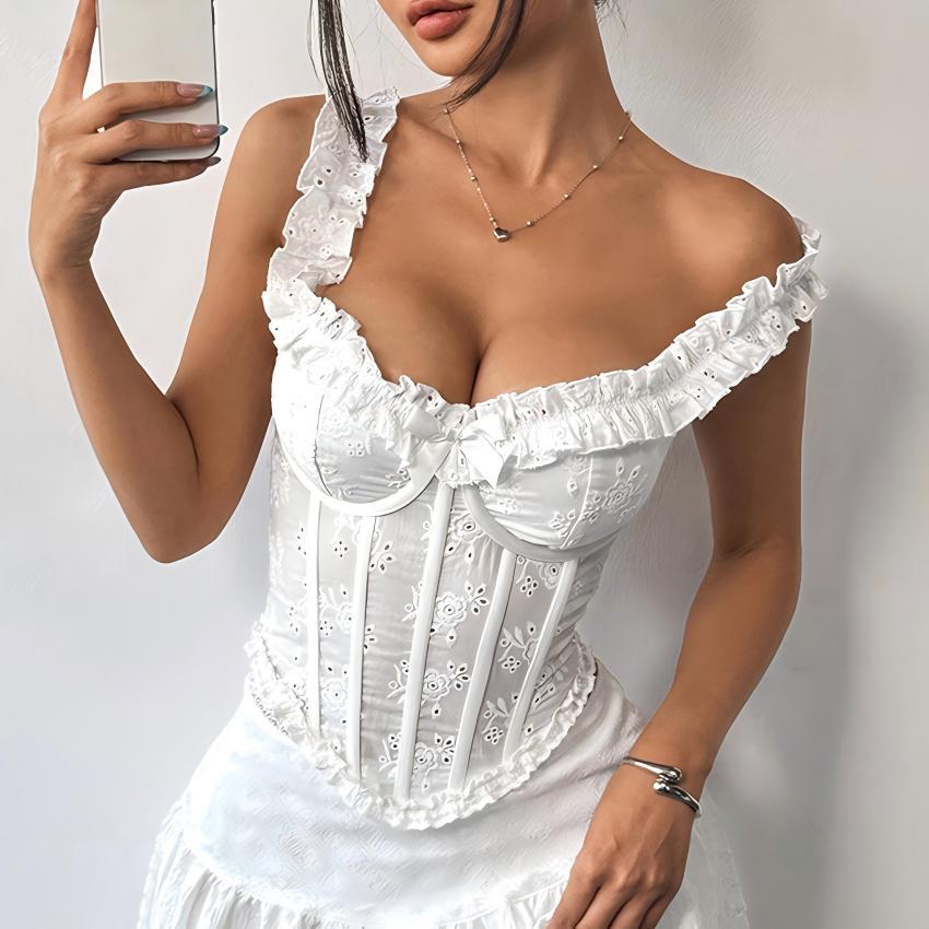 Solid Color Minority Gentle Cute Youth Looking Girly Boning Corset Corset Sexy Vest