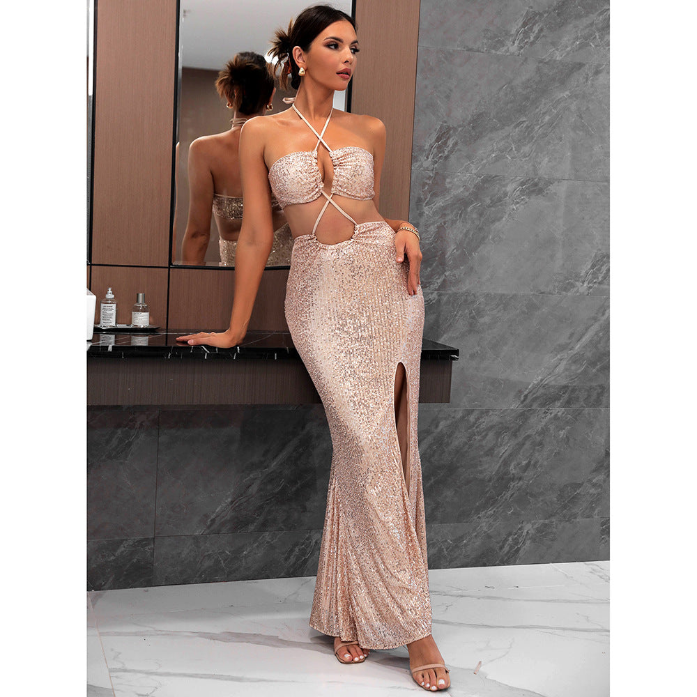 Split Sequ Dress Maxi Dress Evening Dress Prom Formal Gown Summer Women Clothing