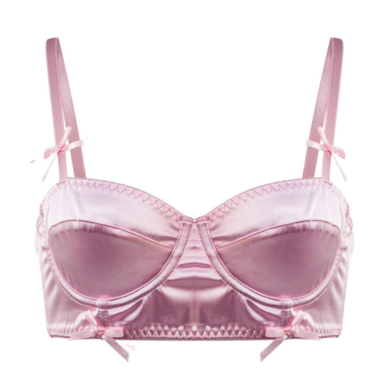 Autumn Sexy Lingerie Small Breast Push up Bra Bow Comfortable Back Shaping Bra Sexy Single Blouse